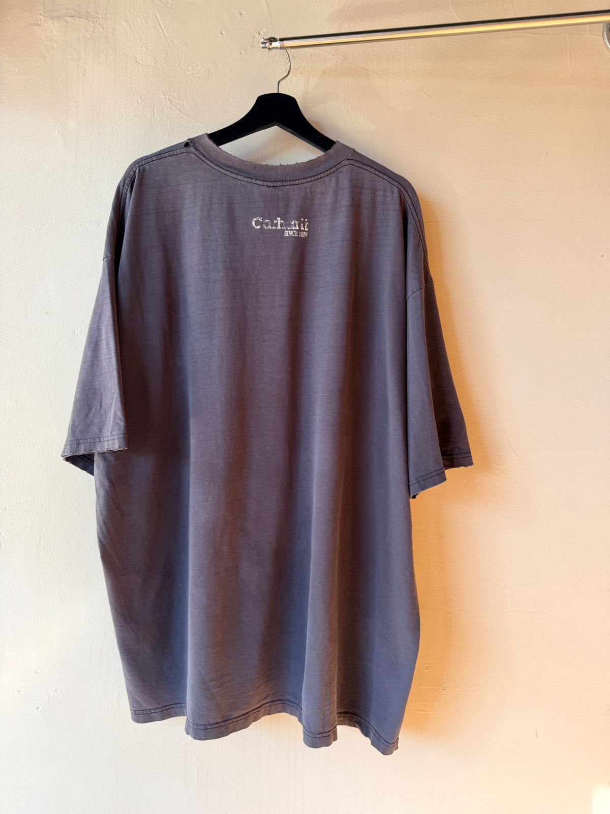 Black Faded Thrashed Carhartt Tee Size XXL