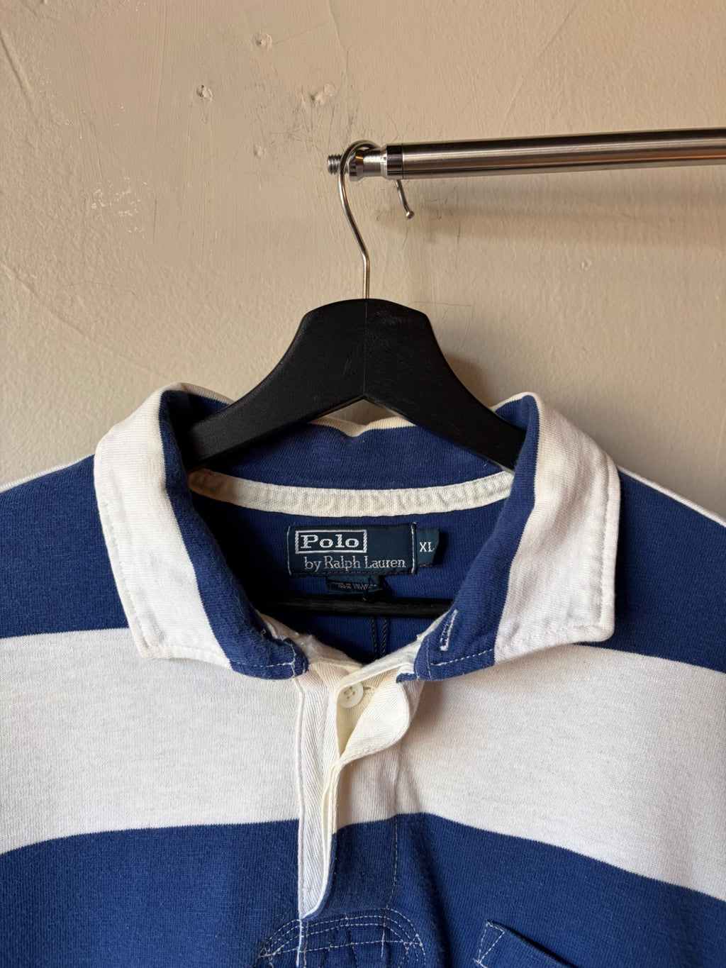 Polo Ralph Lauren Yacht Club Blue/ White Striped Rugby Size XL
