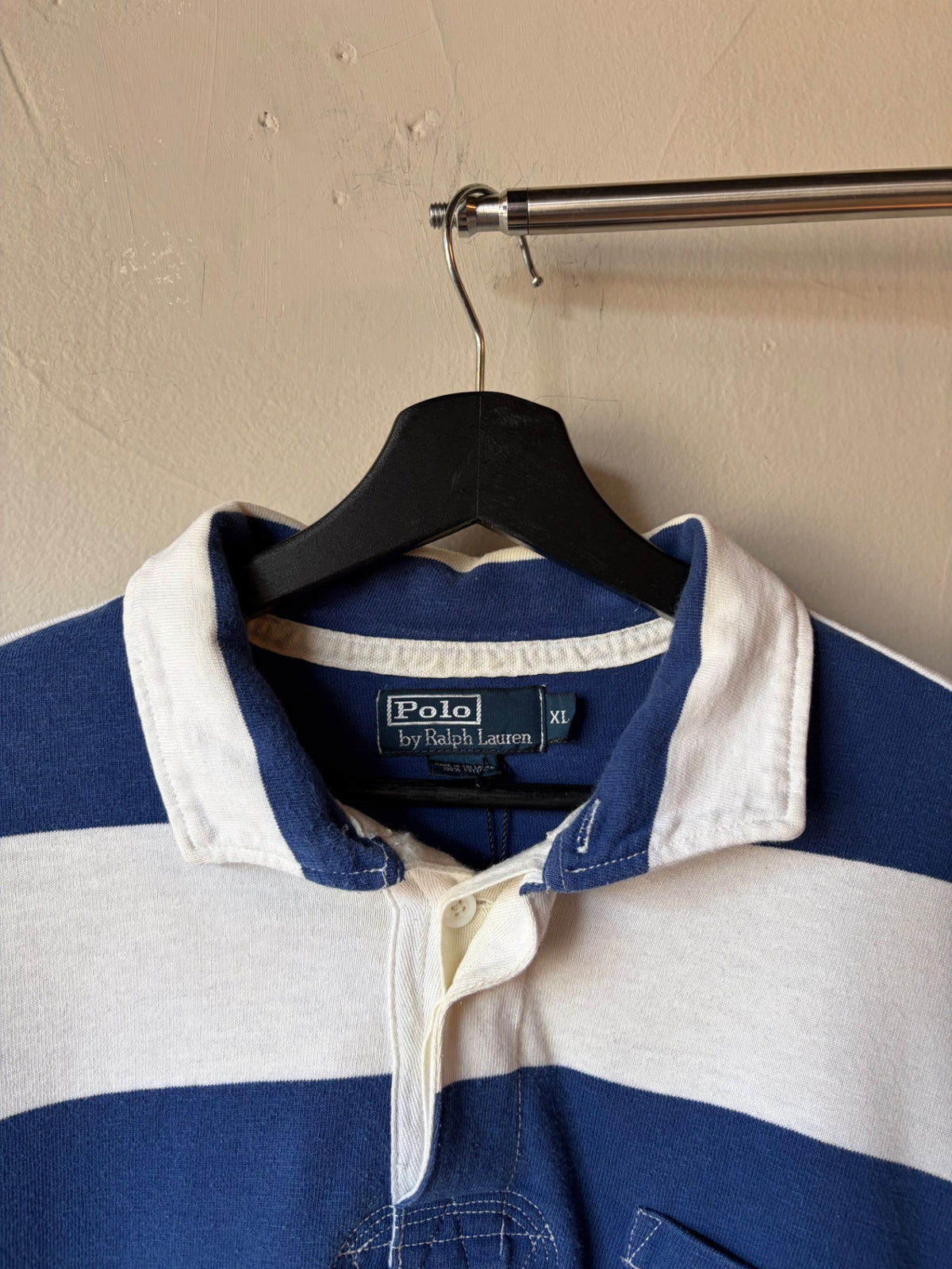 Polo Ralph Lauren Yacht Club Blue/ White Striped Rugby Size XL