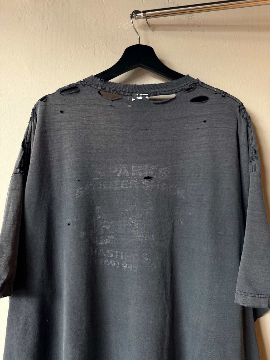2000s Thrashed Biker Tee Size XL