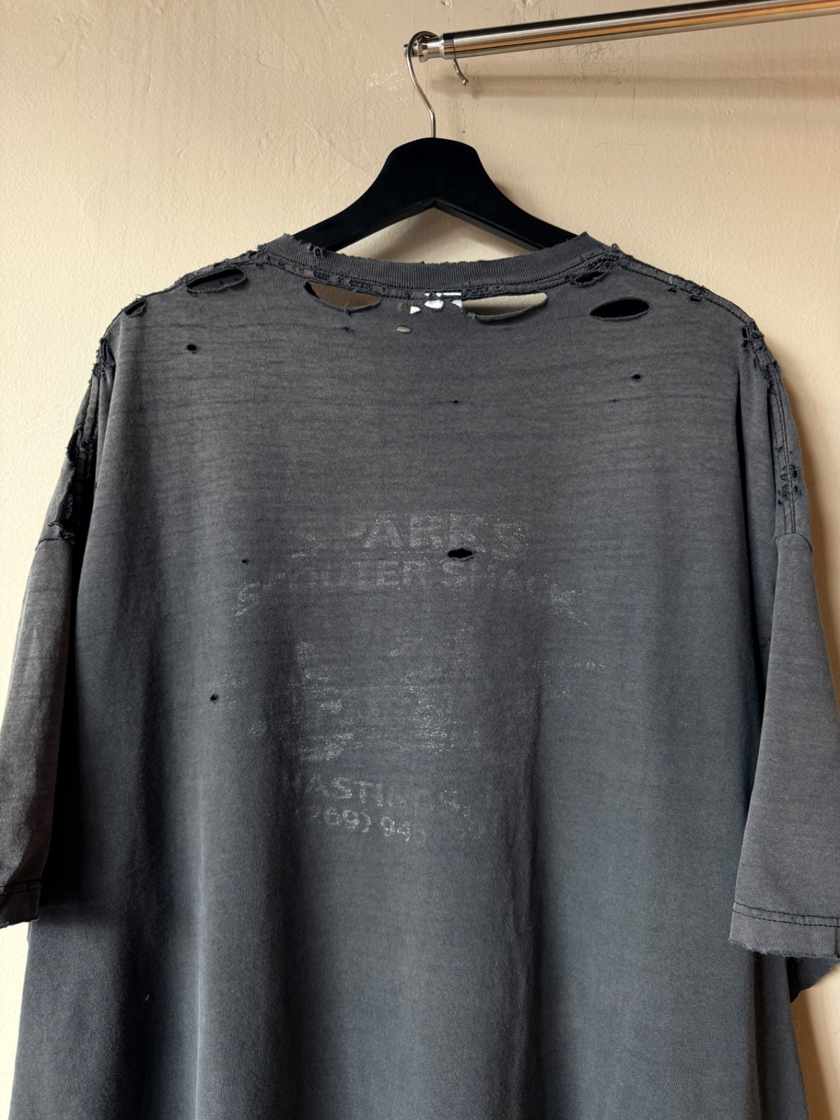 2000s Thrashed Biker Tee Size XL
