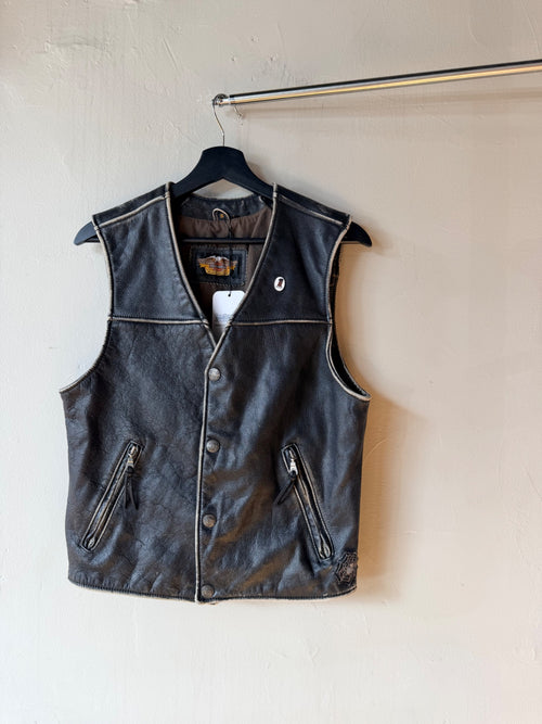 1990s Harley Davidson Leather Vest Size M/L