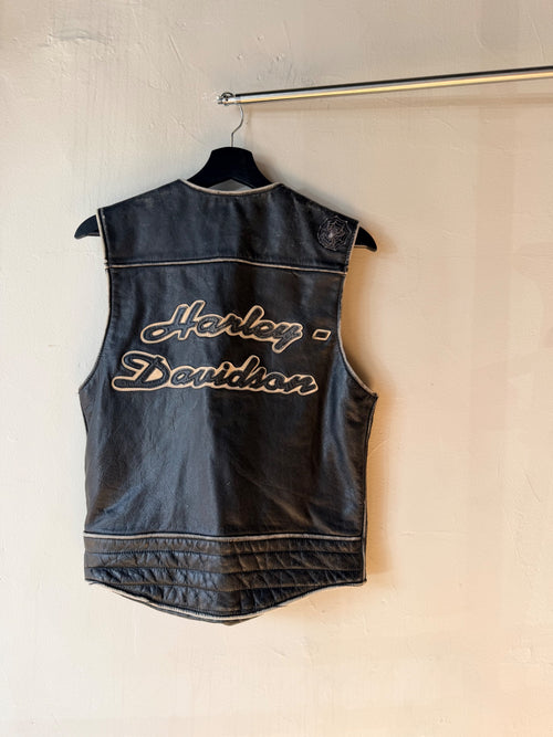 1990s Harley Davidson Leather Vest Size M/L