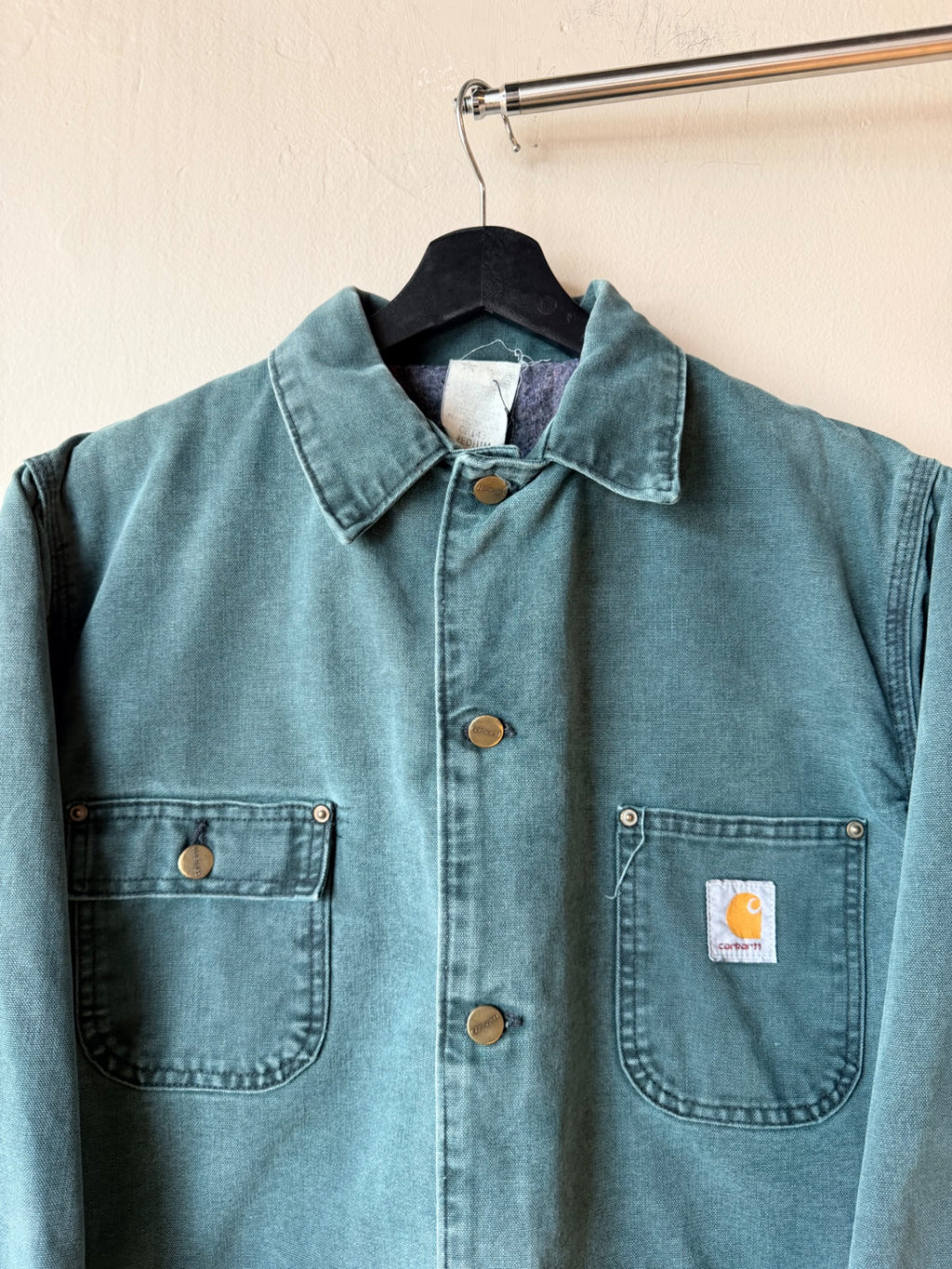 1990s Teal Carhartt Chore Jacket Size M