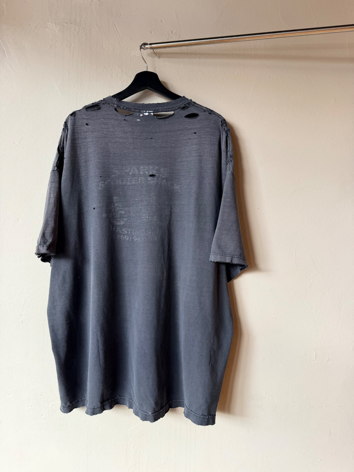 2000s Thrashed Biker Tee Size XL