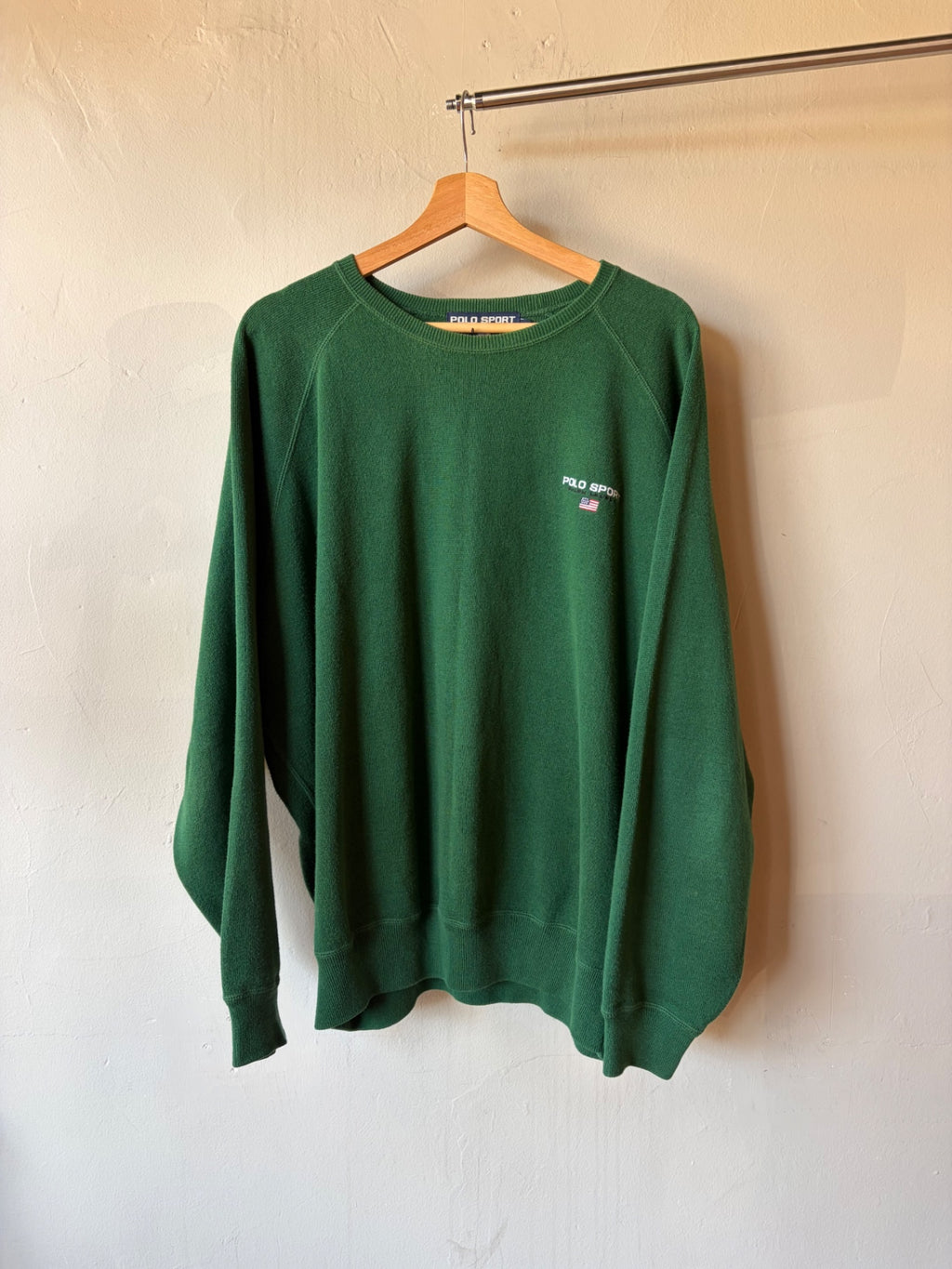 Green Polo Sport Raglan Crewneck Size XL