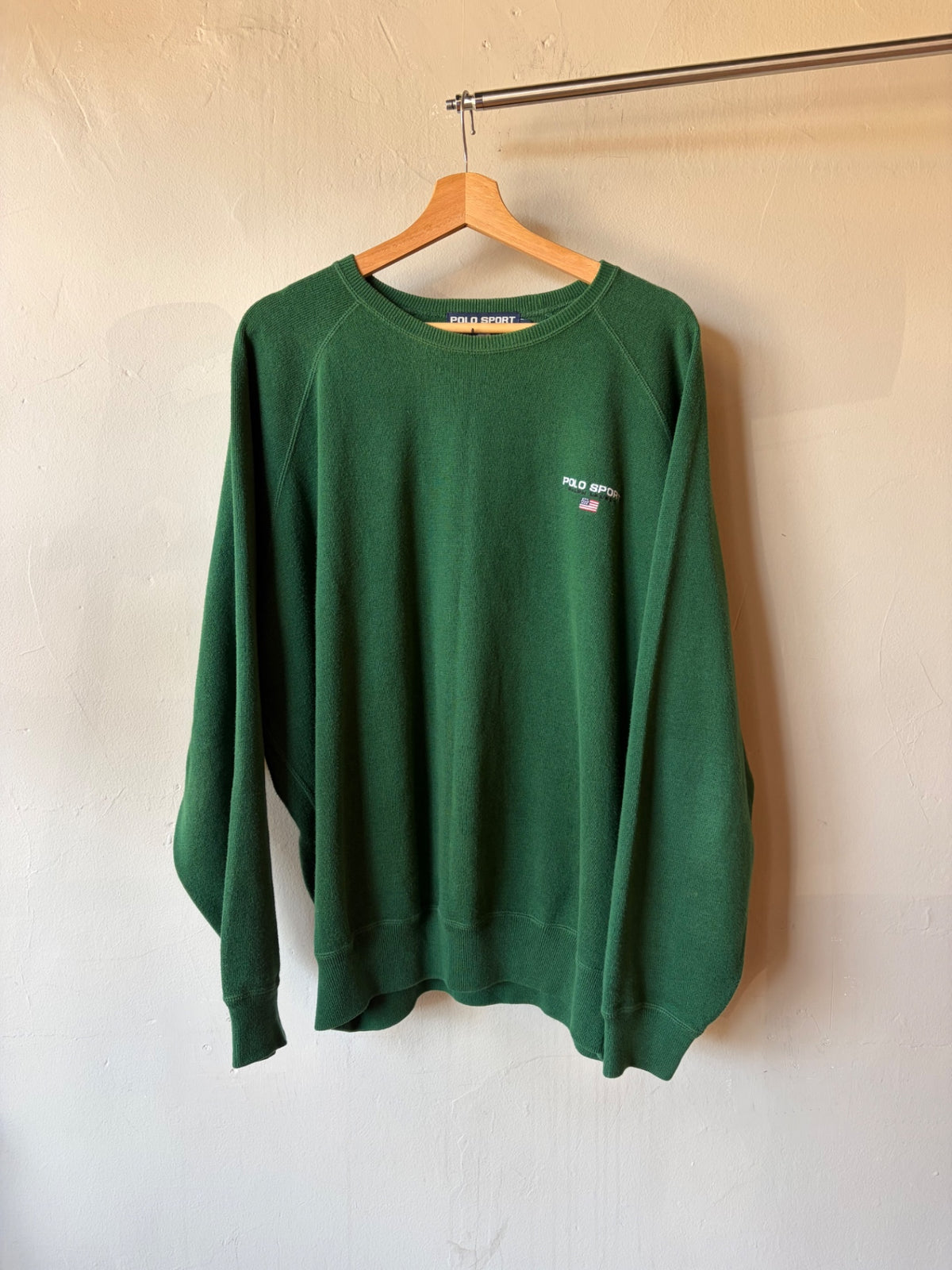 Green Polo Sport Raglan Crewneck Size XL