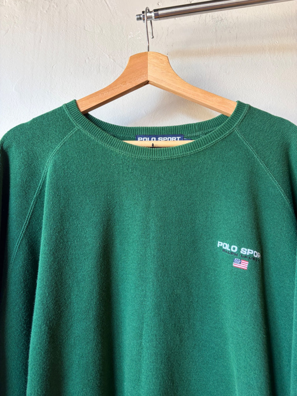 Green Polo Sport Raglan Crewneck Size XL