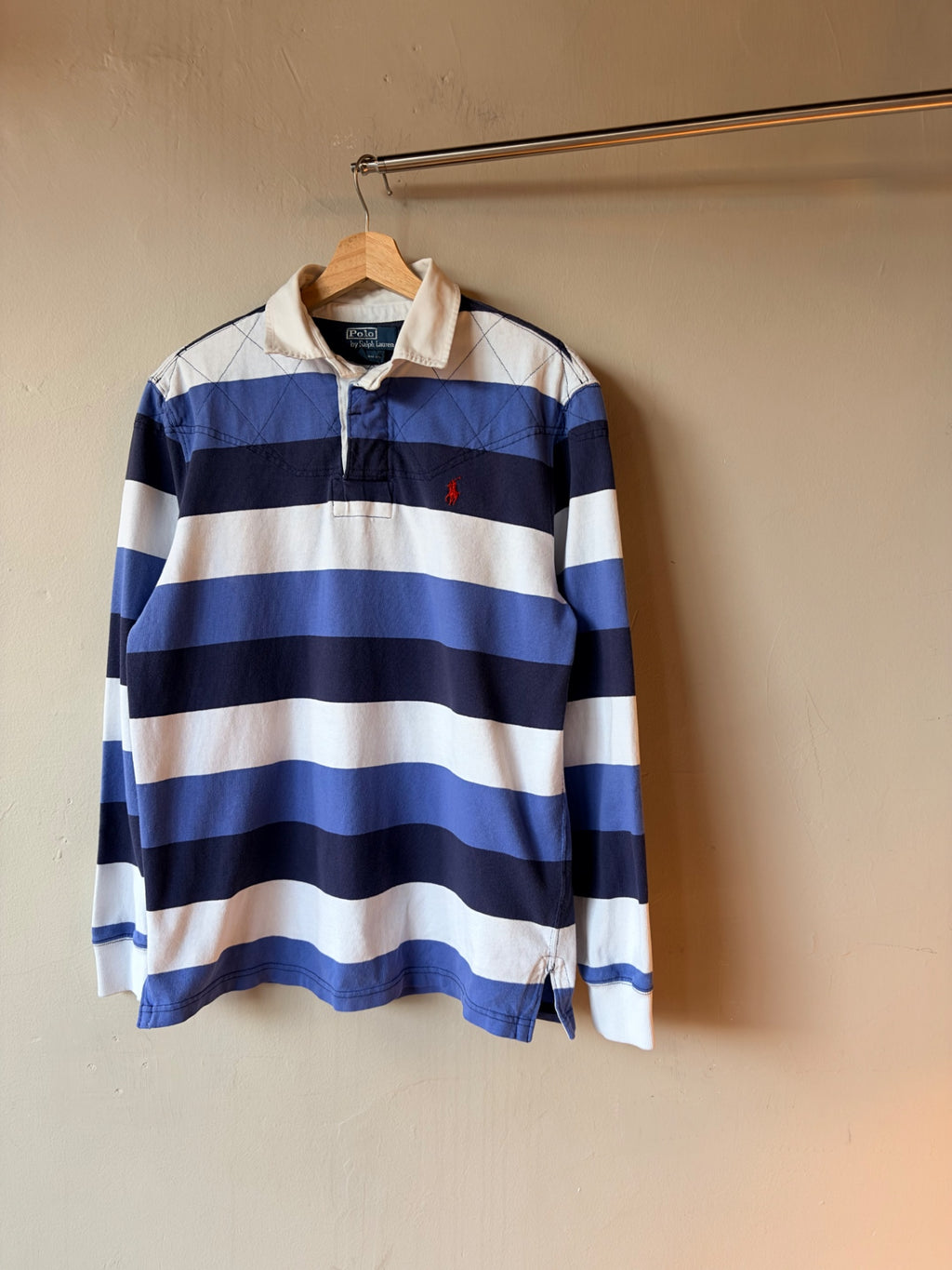 Blue Striped Polo Rugby size M