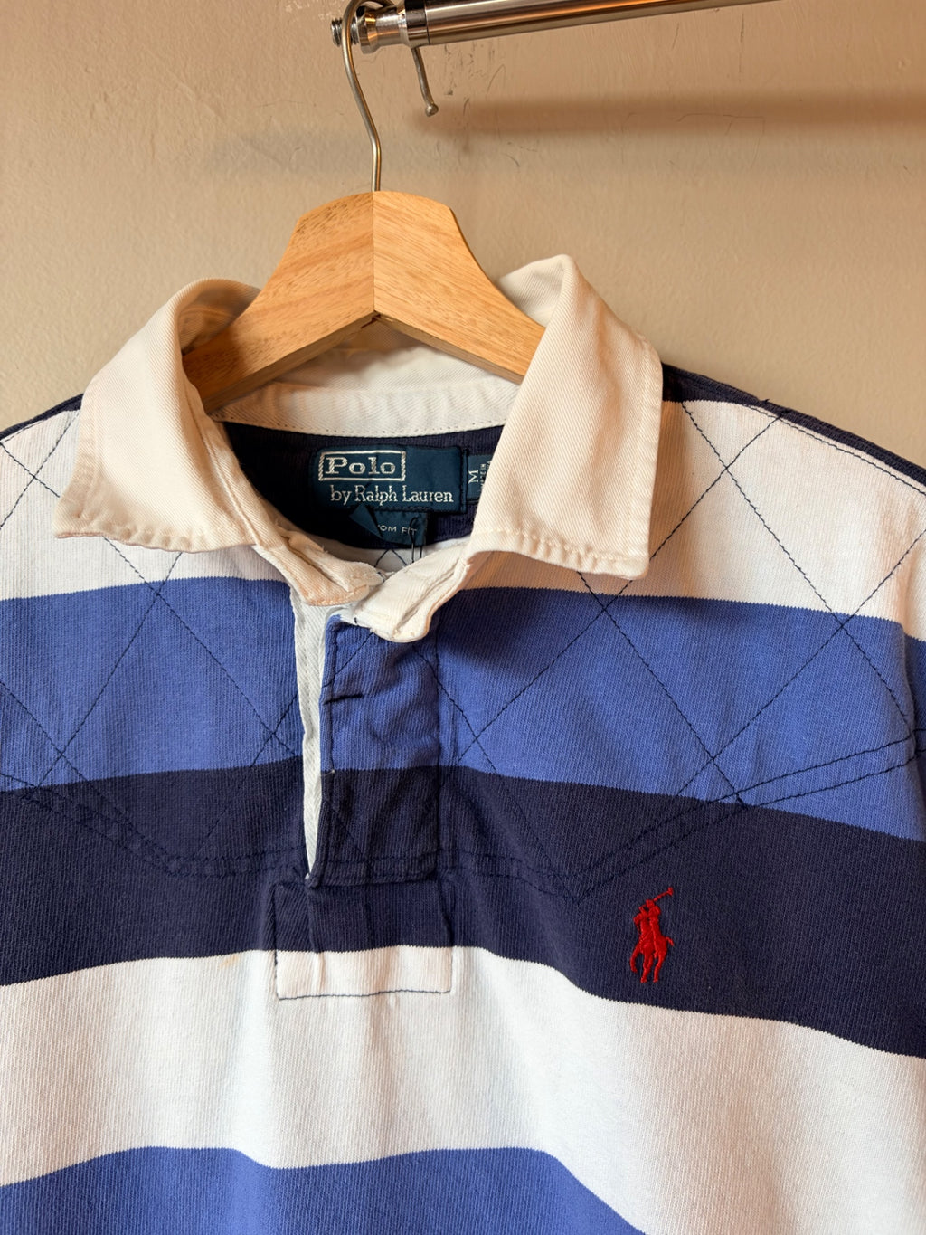 Blue Striped Polo Rugby size M