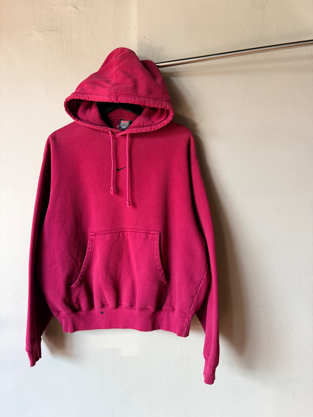 00s Nike Center Check Hoodie Size SM Wine Red