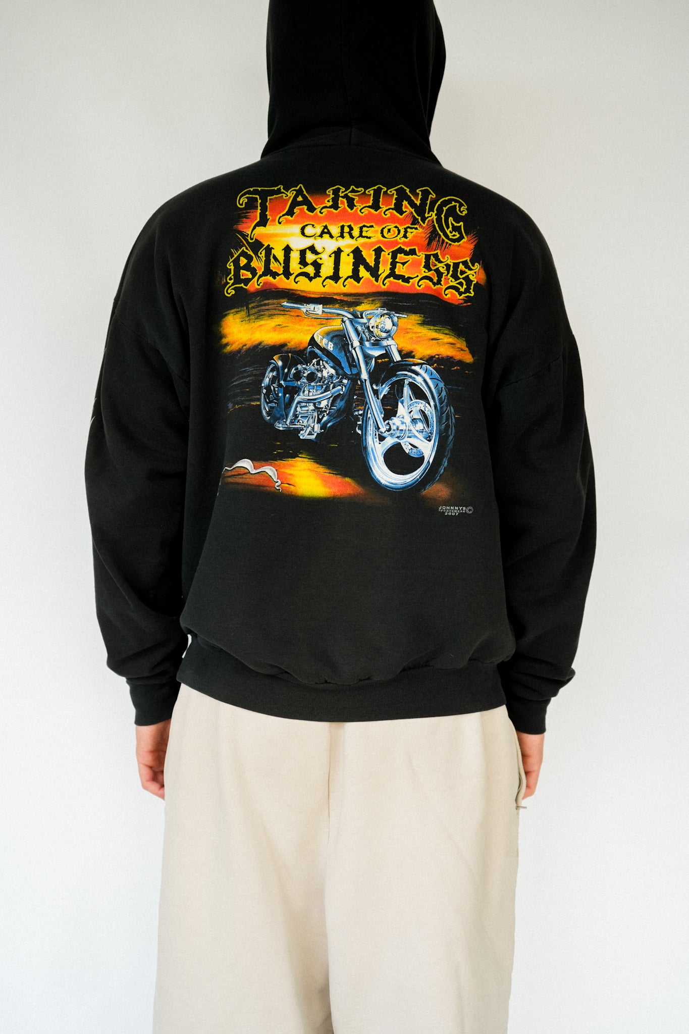 1990s Taking Care Of Business Hoodie W Sleeve Hits