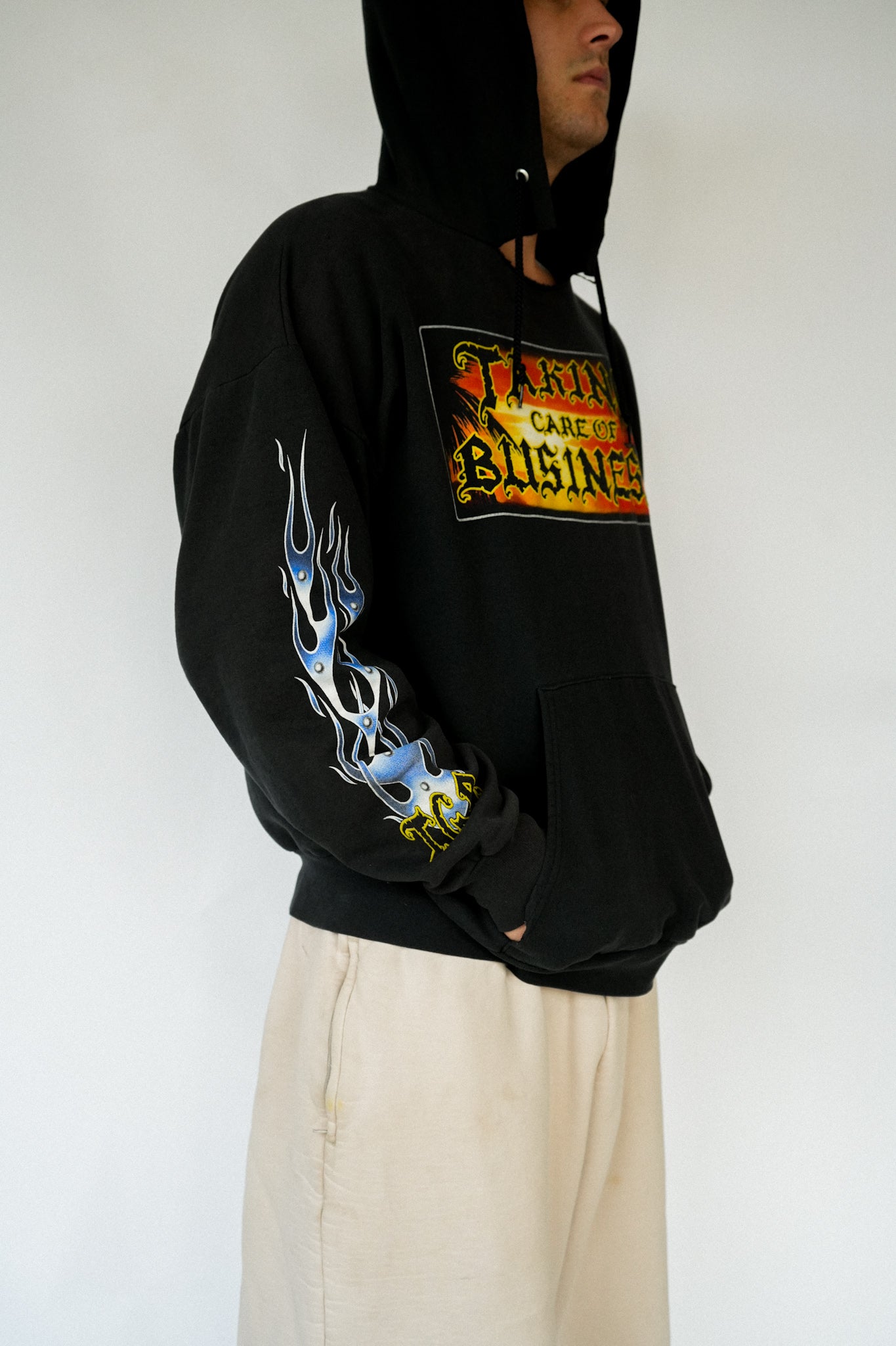 1990s Taking Care Of Business Hoodie W Sleeve Hits