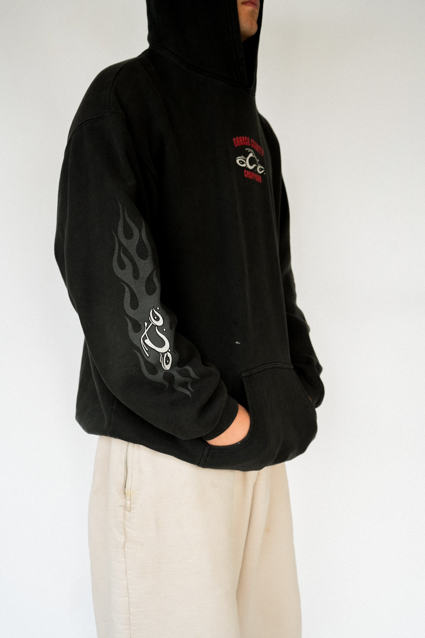 1990s Orange County Choppers Hoodie W Sleeve Hits