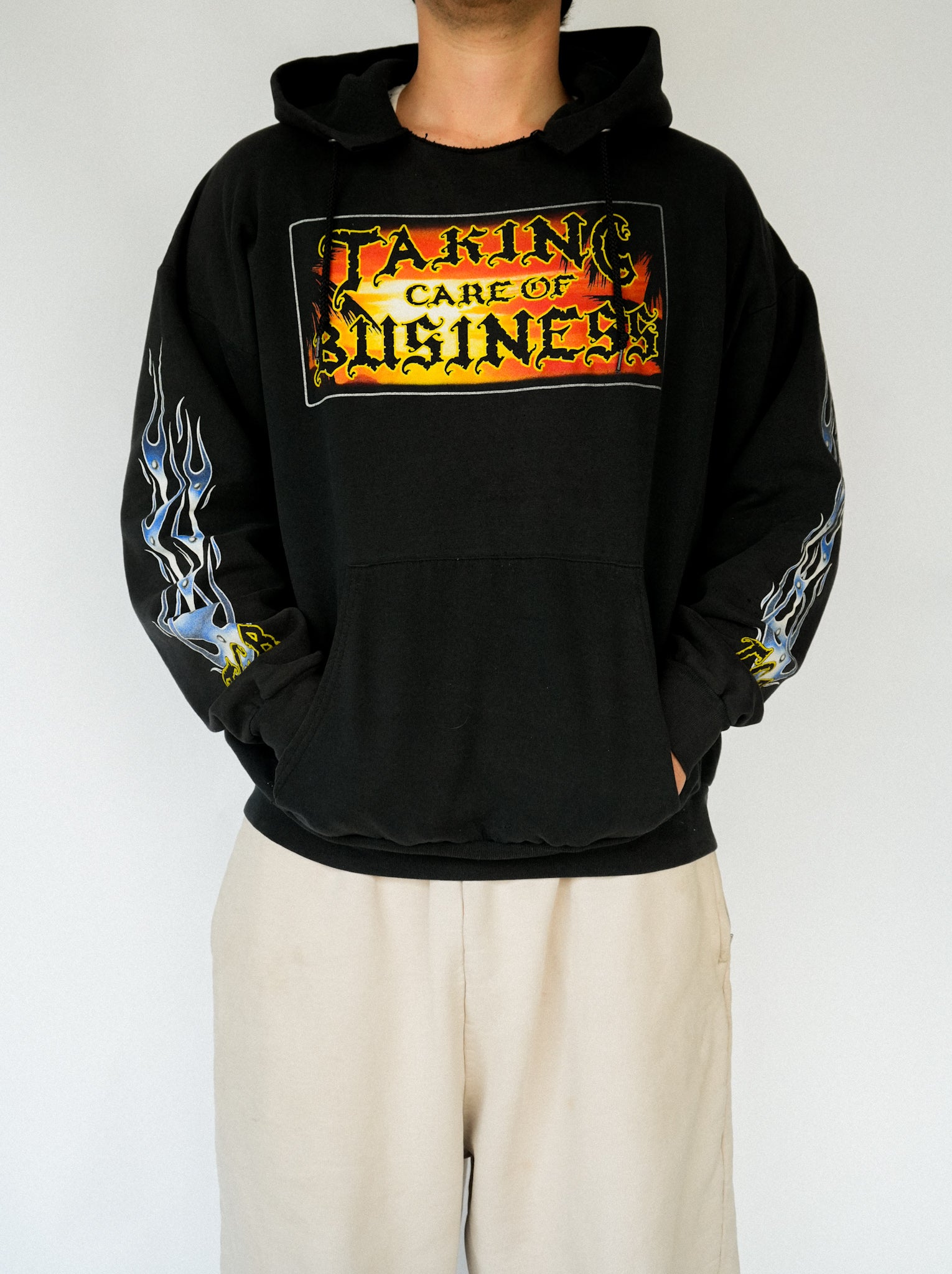 1990s Taking Care Of Business Hoodie W Sleeve Hits