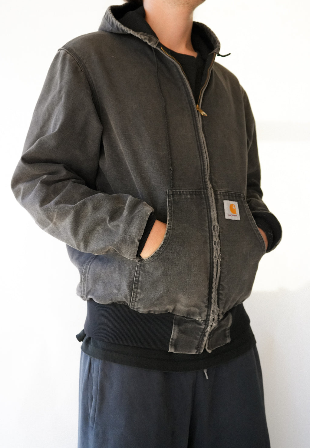 1990s Black Carhartt Hooded Jacket