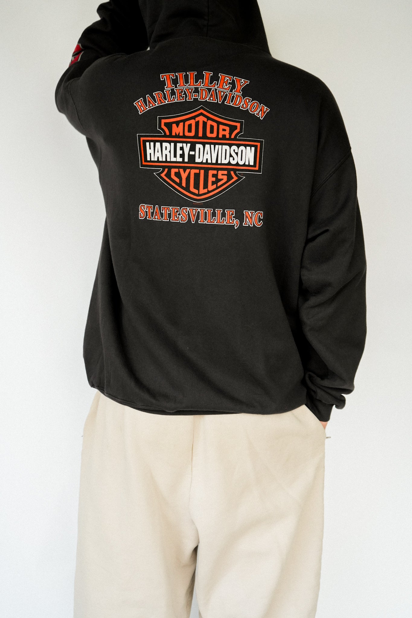 2000s Harley Zip Up Hoodie W Sleeve Hits