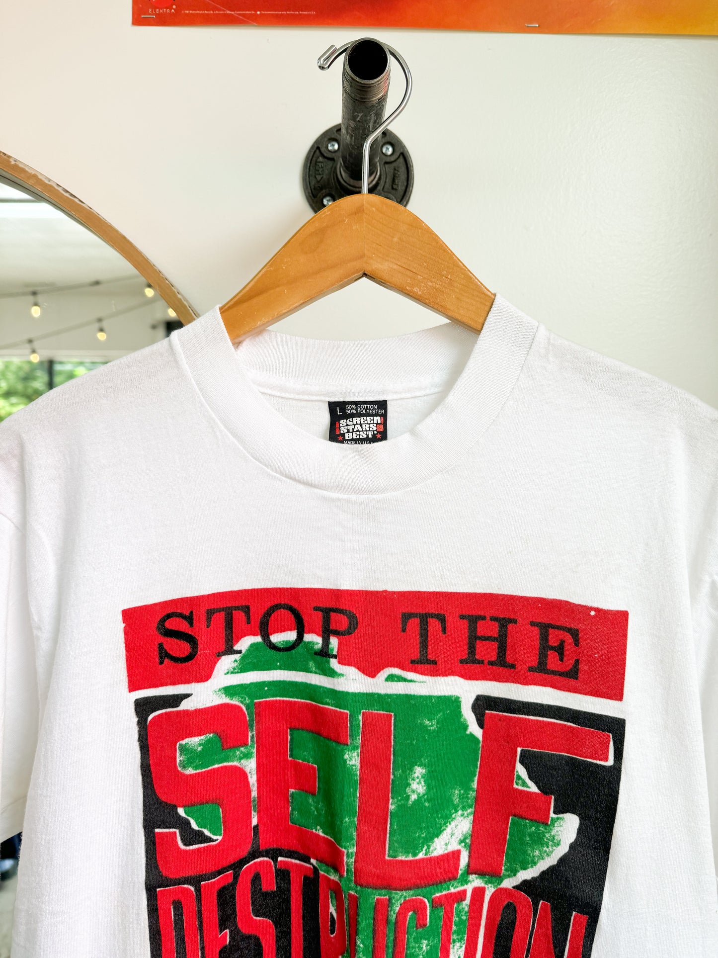 Stop Self Destruction Vintage T-Shirt Size L