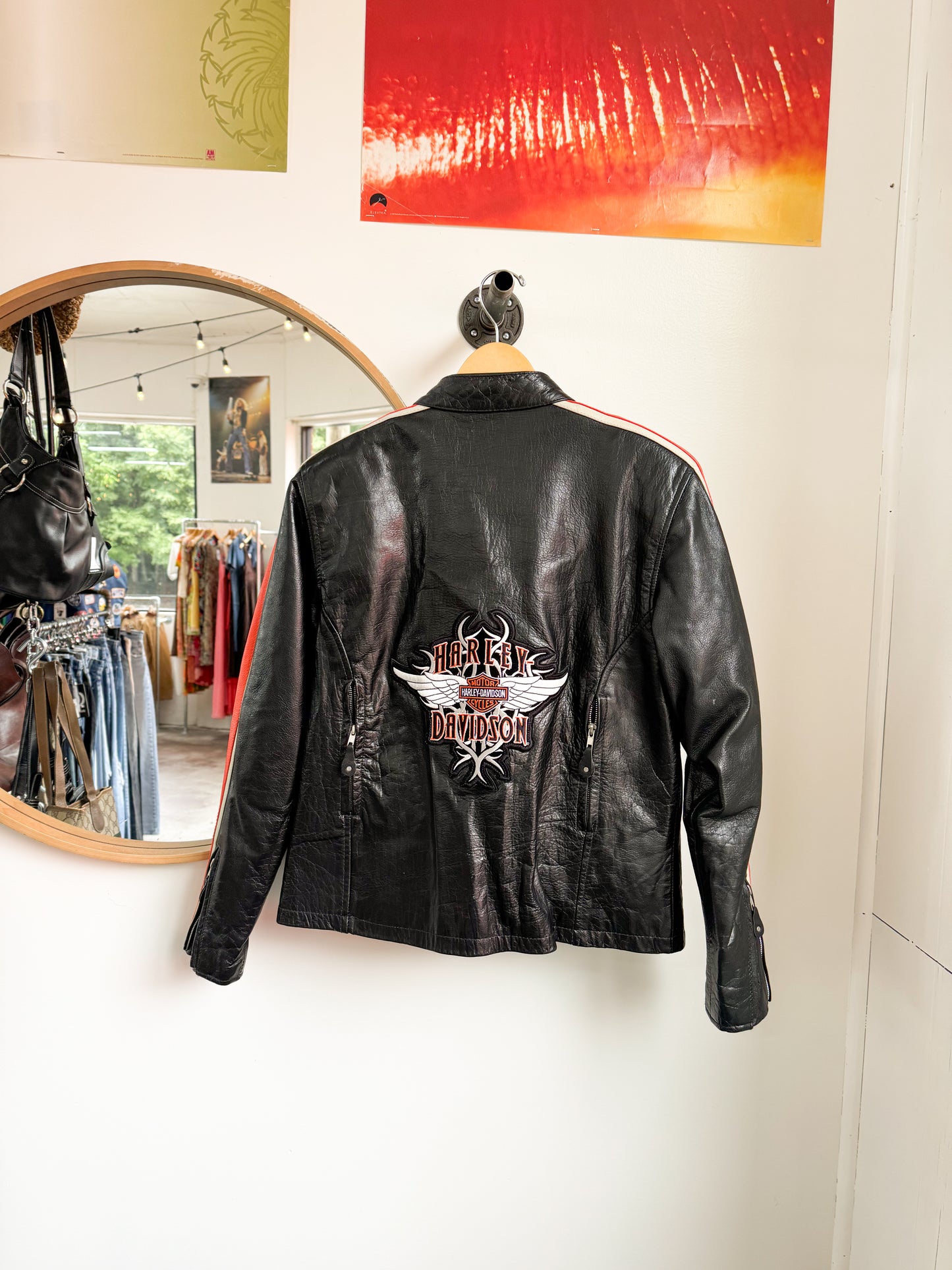 Vintage HOT LEATHER Harley Davidson Leather Jacket Size XXL (women's)