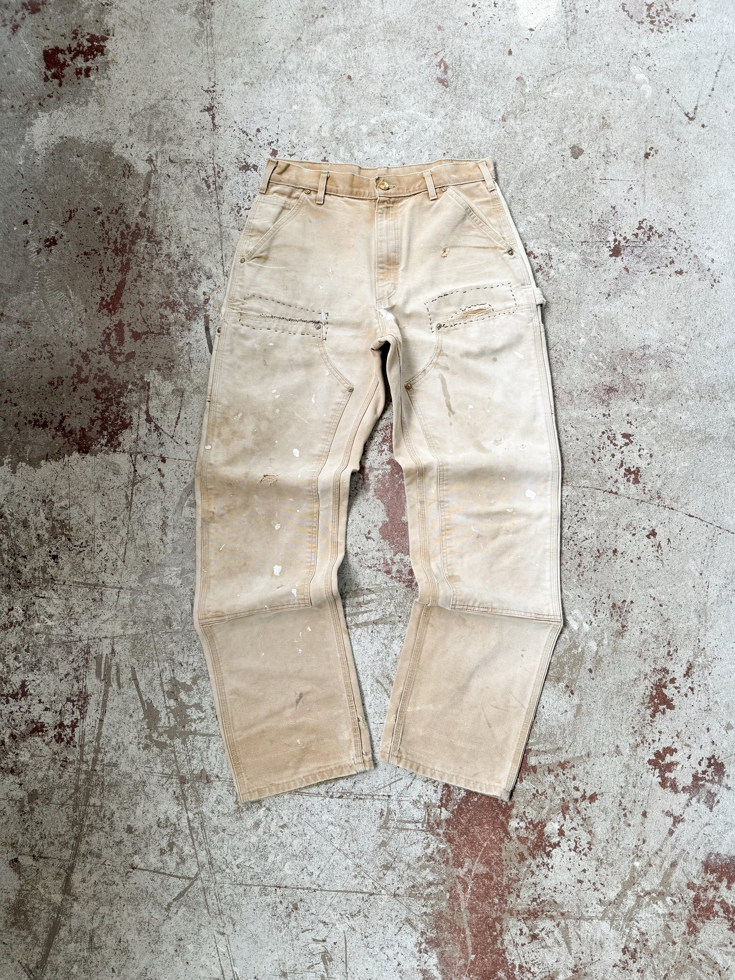 Vintage Carhartt Double Knee Pants Size 32x32 Tan