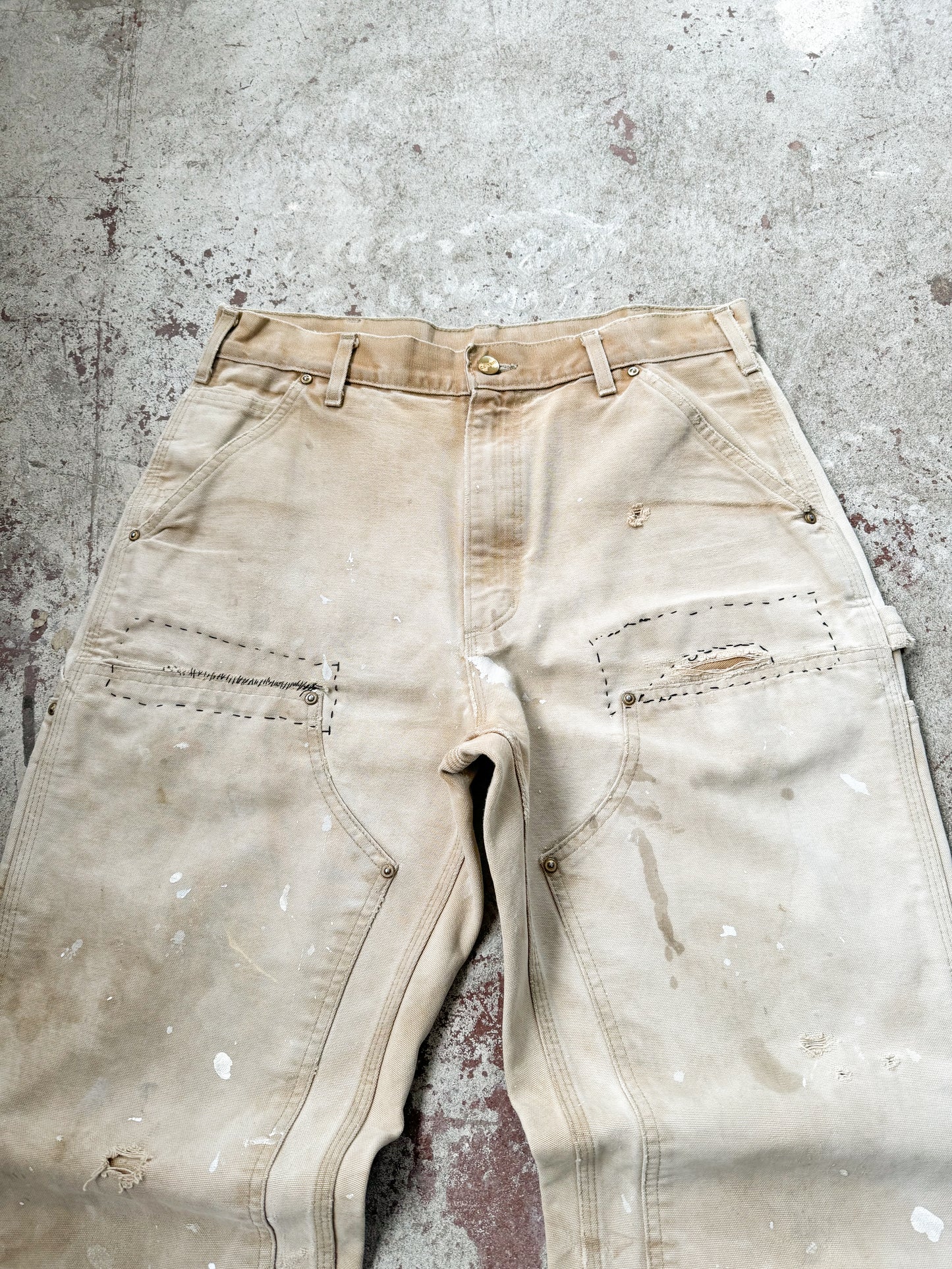 Vintage Carhartt Double Knee Pants Size 32x32 Tan