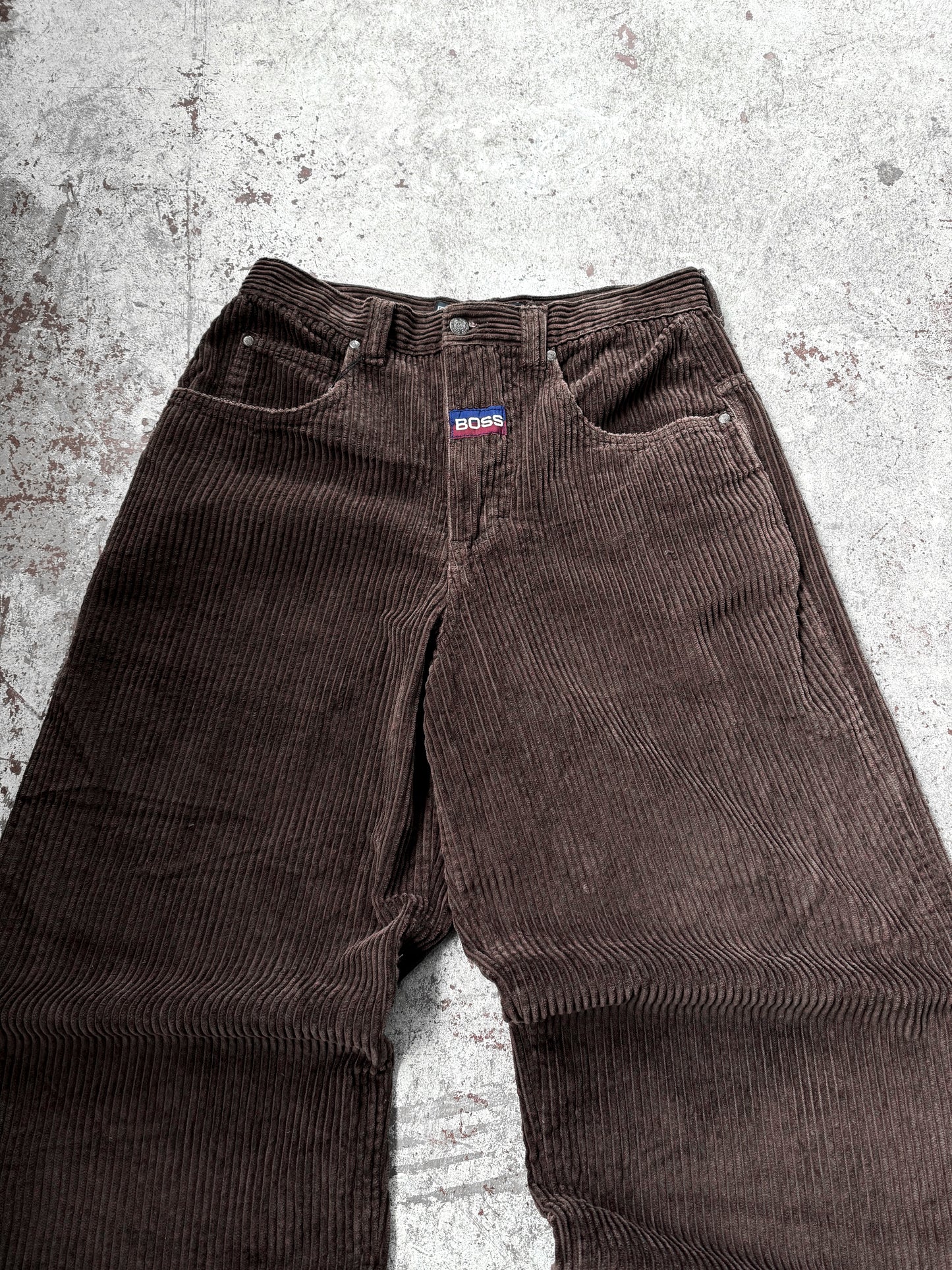 Rare Corduroy Boss Baggy Pants Size 36 Brown