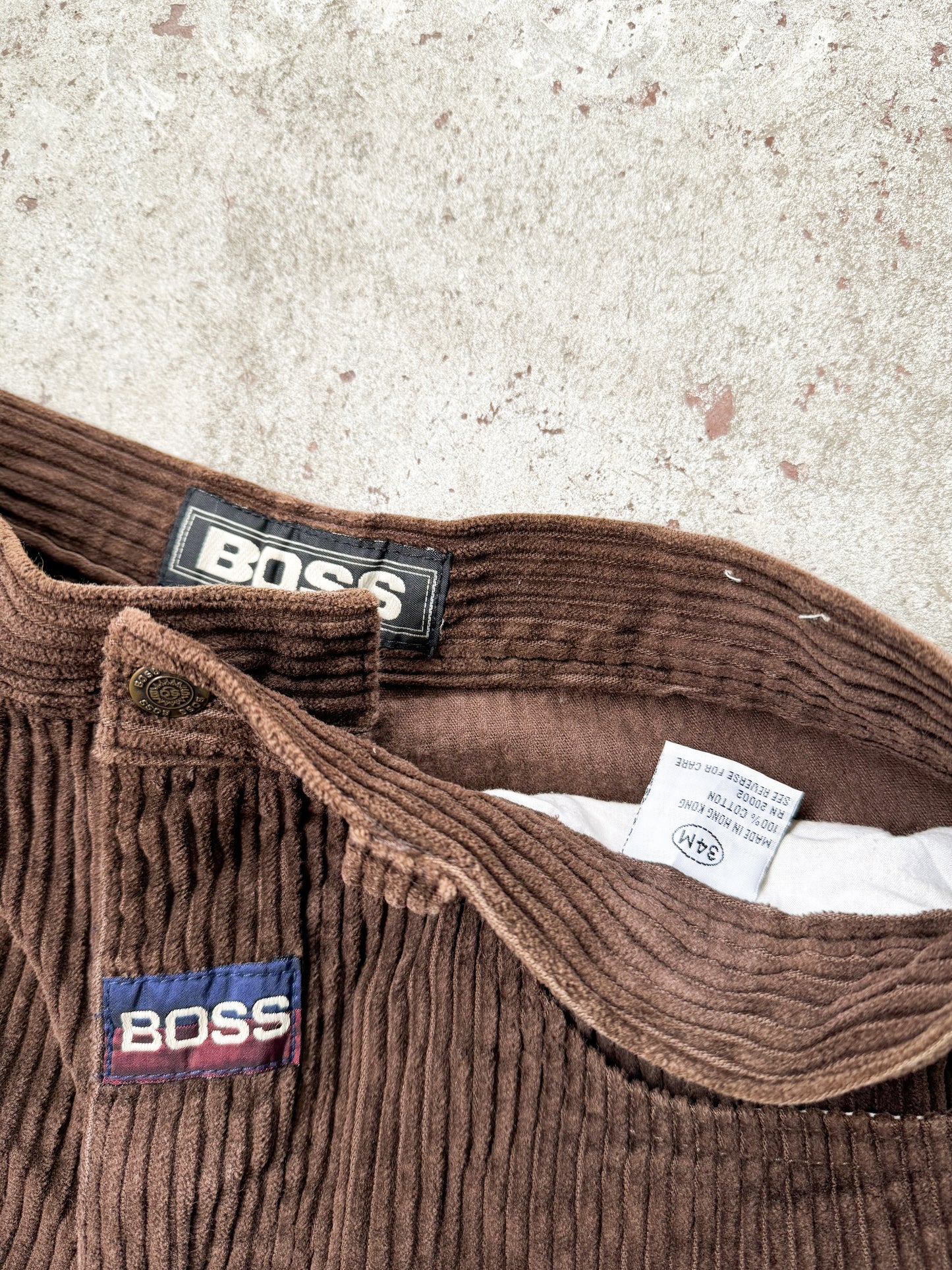 Rare Corduroy Boss Baggy Pants Size 36 Brown