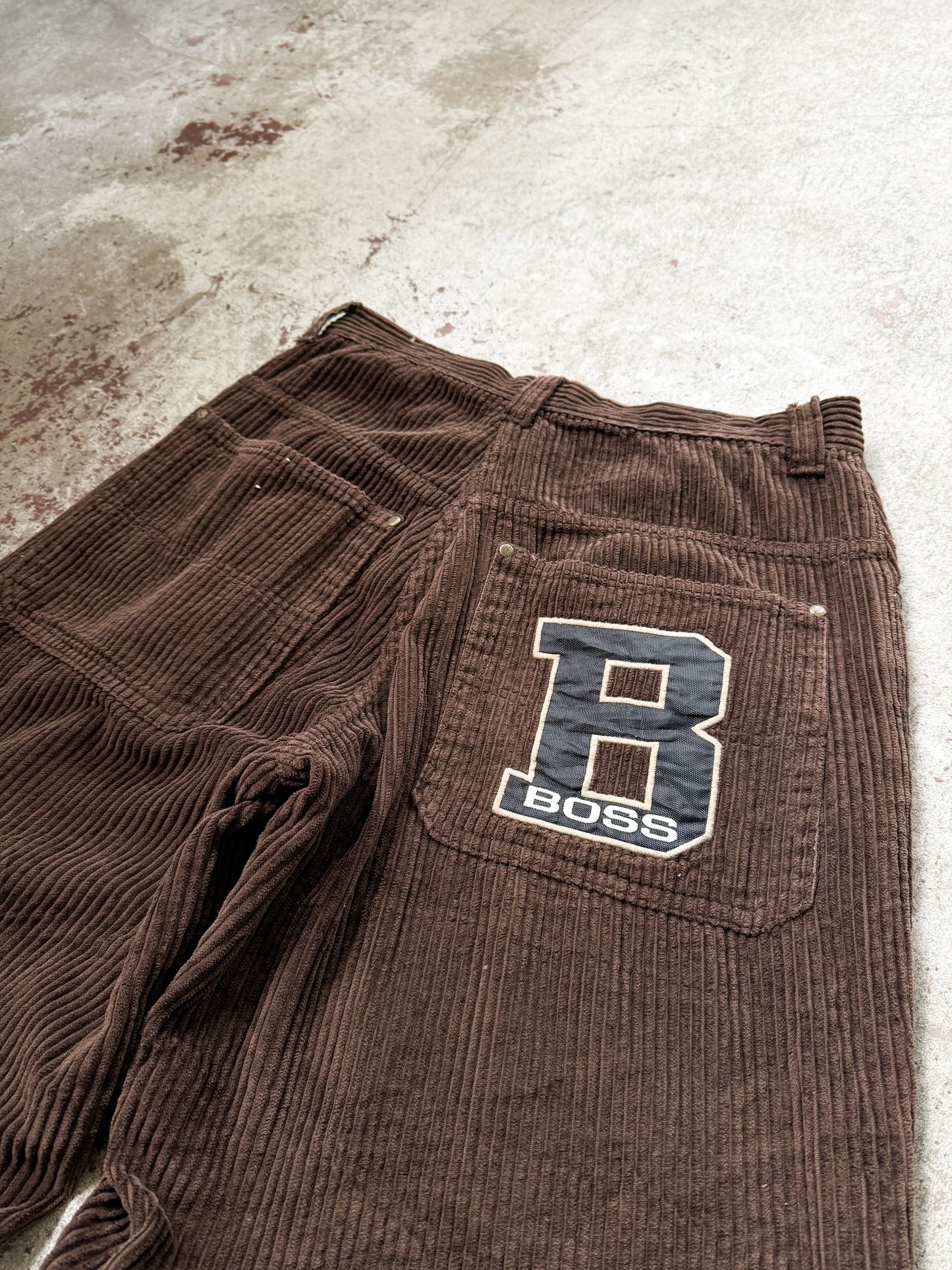 Rare Corduroy Boss Baggy Pants Size 36 Brown